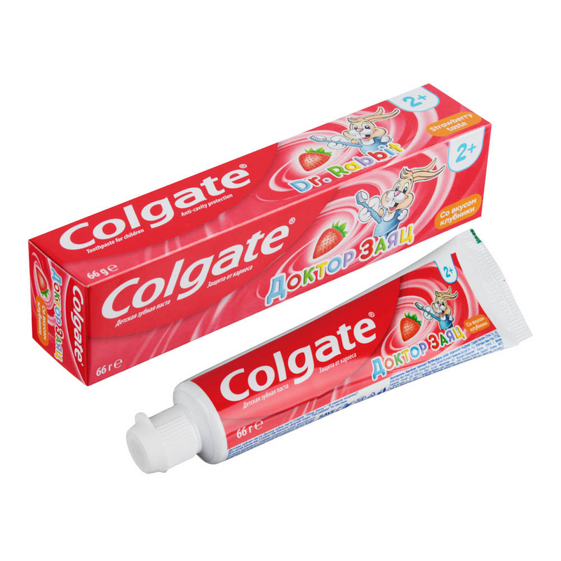 KEREGE Зубная паста Colgate 66 мл. Доктор Заяц со вкусом клубники