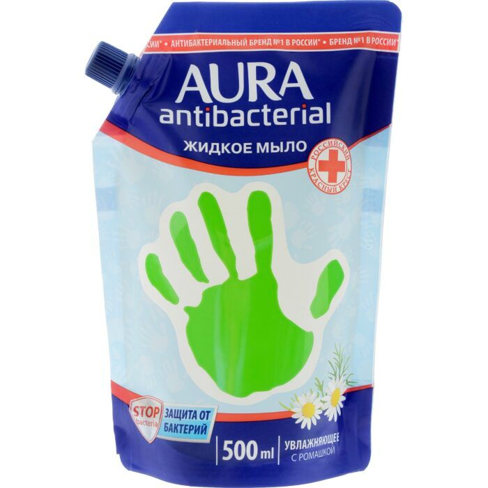 KEREGE Жидкое мыло AURA с антибактериальным эффектом с ромашкой 500мл